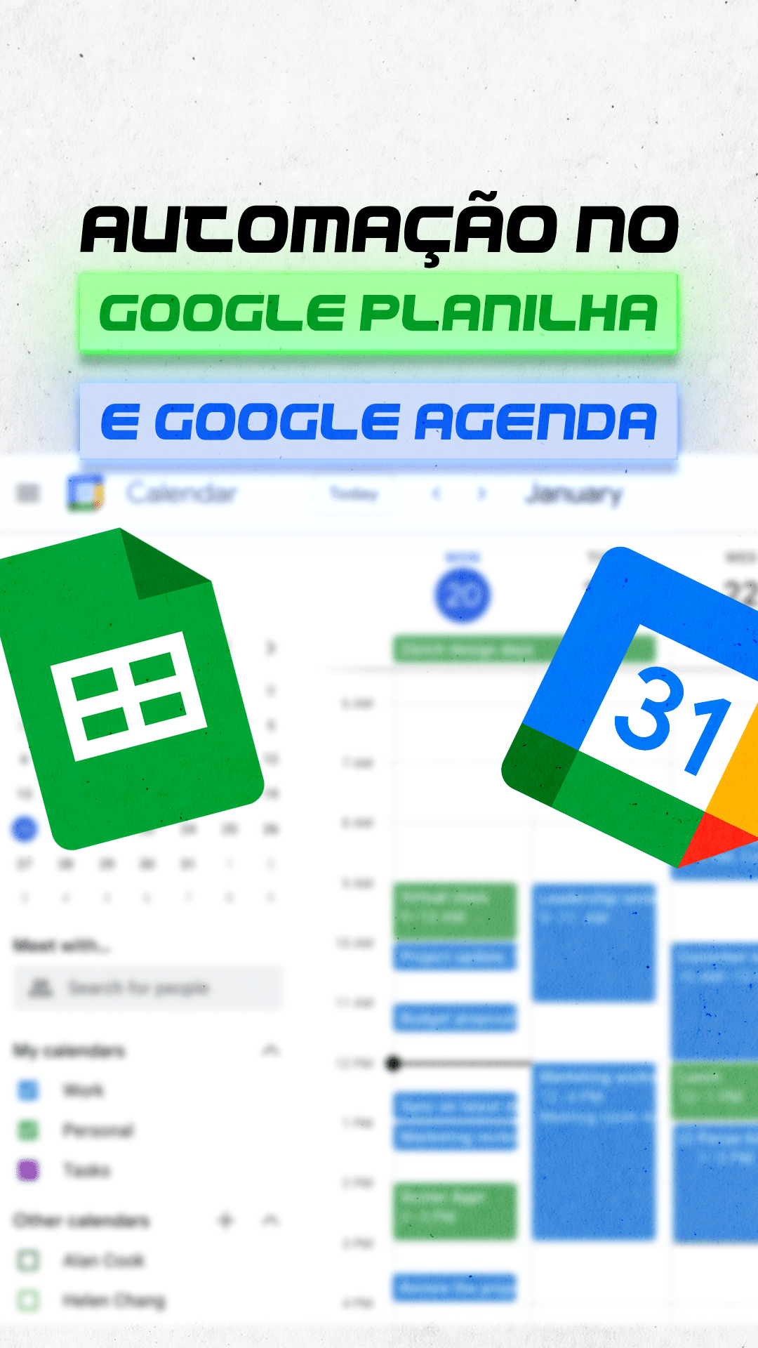 automação no Google planilhas e agenda