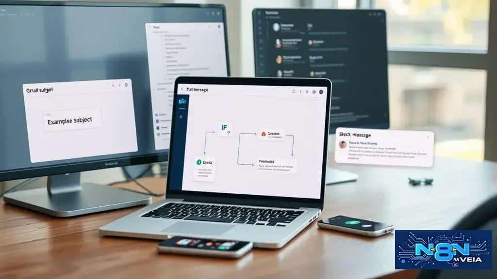 fluxo prático: criar workflow que captura emails e publica em canais do Slack